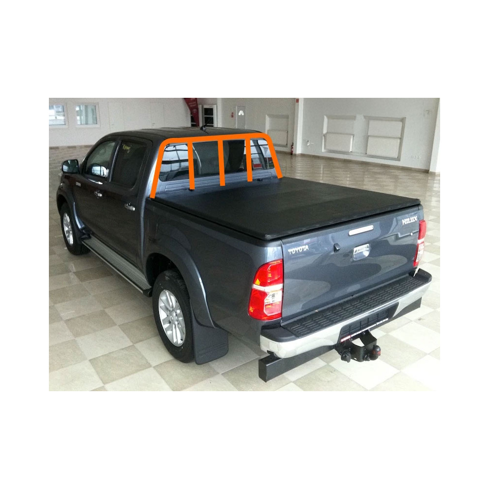 Couvre benne souple PVC Toyota Hilux Double cabine 2016- Compatible avec les arceaux de sécurité