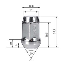 Jeu de 20 Écrous de Roue Chromés 1/2" US'CARS Jeep Ford F150 Dodge