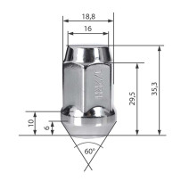 Jeu de 20 Écrous de Roue Chromés 1/2" US'CARS Jeep Ford F150 Dodge