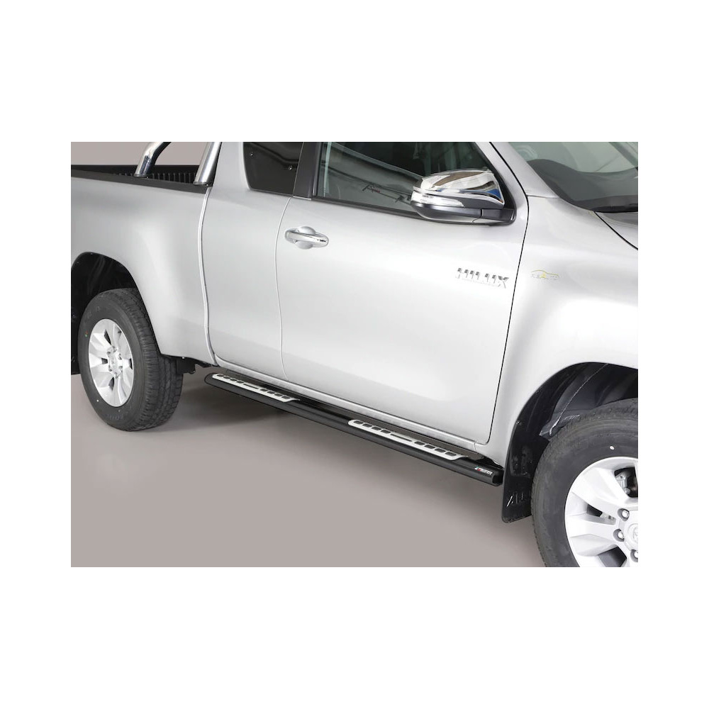 Marche pieds ovale Noir avec Design Toyota Hilux 2016- Extra Cabine