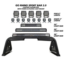 Roll Bar 2.0 Go Rhino Noir avec Barre Rétractable pour Projecteurs Dodge RAM 1500
