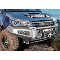 Pare-Chocs Avant AFN Renforcé pour Toyota Hilux 2016– Acier Noir – Platine de Treuil Incluse