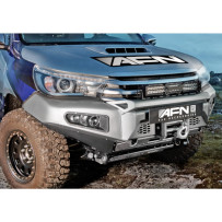 Pare-Chocs Avant AFN Renforcé pour Toyota Hilux 2016– Acier Noir – Platine de Treuil Incluse