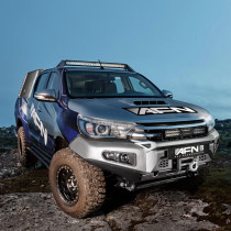 Pare-Chocs Avant AFN Renforcé pour Toyota Hilux 2016– Acier Noir – Platine de Treuil Incluse