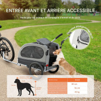 Remorque et Poussette de Vélo Chien et animaux Pliable 40 kg