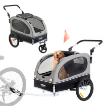 Remorque et Poussette de Vélo Chien et animaux Pliable 40 kg