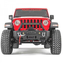 Pare-chocs avant acier stubby Rough Country avec LED– Jeep Wrangler JK/JL & Gladiator JT
