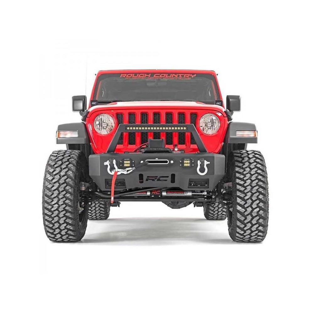 Pare-chocs avant acier stubby Rough Country avec LED– Jeep Wrangler JK/JL & Gladiator JT