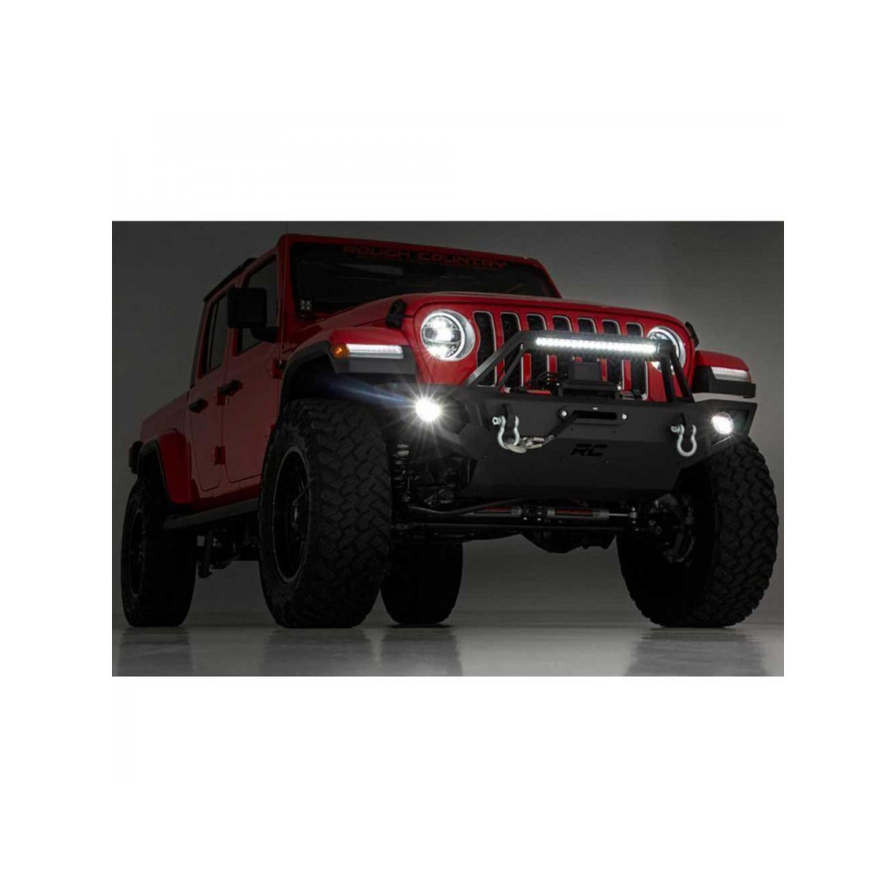 Pare-chocs avant acier full Rough Country avec LED – Jeep Wrangler JK/JL & Gladiator JT