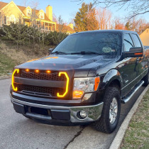 Calandre American Style Raptor Noir Mat avec Feux DRL et Clignotants Dynamiques Ford F150 2009-2014