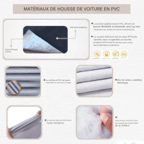 Housse de voiture PVC Gris Foncé – Imperméable, Anti-UV et Doublée coton