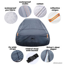 Housse de voiture PVC Gris Foncé – Imperméable, Anti-UV et Doublée coton