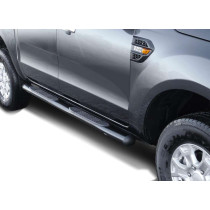 Marche pieds en Acier Noir Ø 100 mm – Ford Ranger / Ranger Raptor 2023–Double Cabine