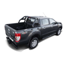 Marche pieds en Acier Noir Ø 100 mm – Ford Ranger / Ranger Raptor 2023–Double Cabine