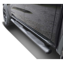 Marche pieds en Acier Noir Ø 100 mm – Ford Ranger / Ranger Raptor 2023–Double Cabine