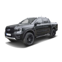 Marche pieds en Acier Noir Ø 100 mm – Ford Ranger / Ranger Raptor 2023–Double Cabine