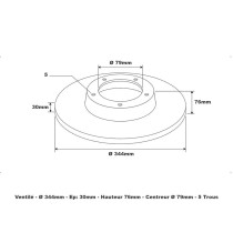 Disque de frein Avant Ventilé Ø344 mm Land Rover Range Rover L322