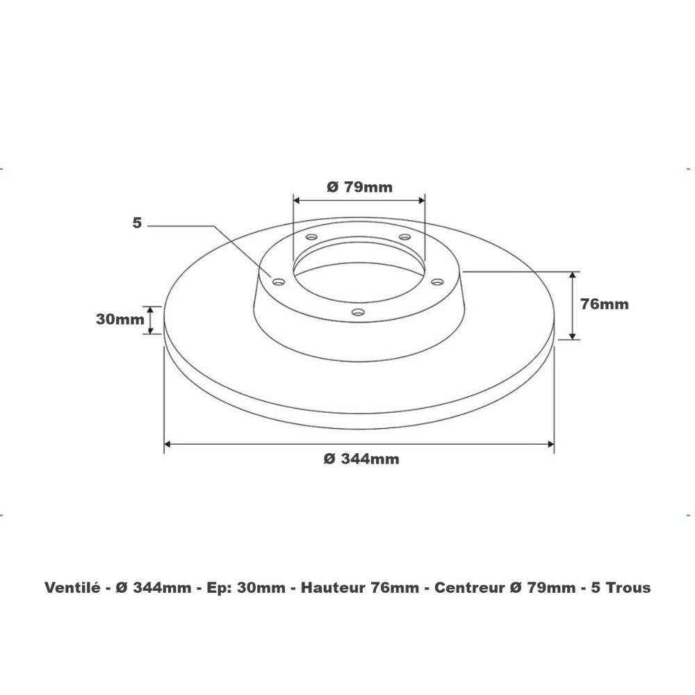 Disque de frein Avant Ventilé Ø344 mm Land Rover Range Rover L322