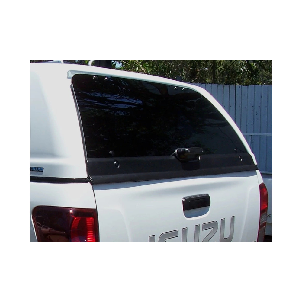 Vitre arrière Nu Hard top Aeroklas Avec baguette Aluminium Isuzu D-Max 2012-2015 avec fil chauffant, Teintée foncé