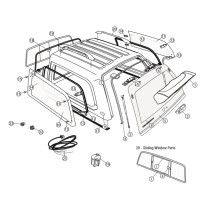 Lunette arrière complète hard top truckman