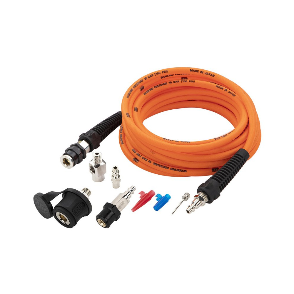 Kit tuyau 7m 10bars + raccords et adaptateurs de gonflage compresseur ARB