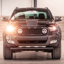 Vinyle premium Noir Mat avec Gloss liseré couleur  pour Ford Ranger double Cabine