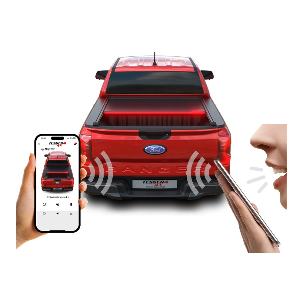 Couvre-benne Noir Électrique Tessera Roll+ LED Isuzu D-Max 2021+ IA