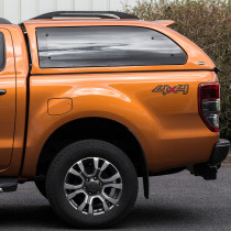 Hardtop Truckman Grand peint avec vitres pop-out et barres de toit pour Ford Ranger Double Cabine 2012-2022