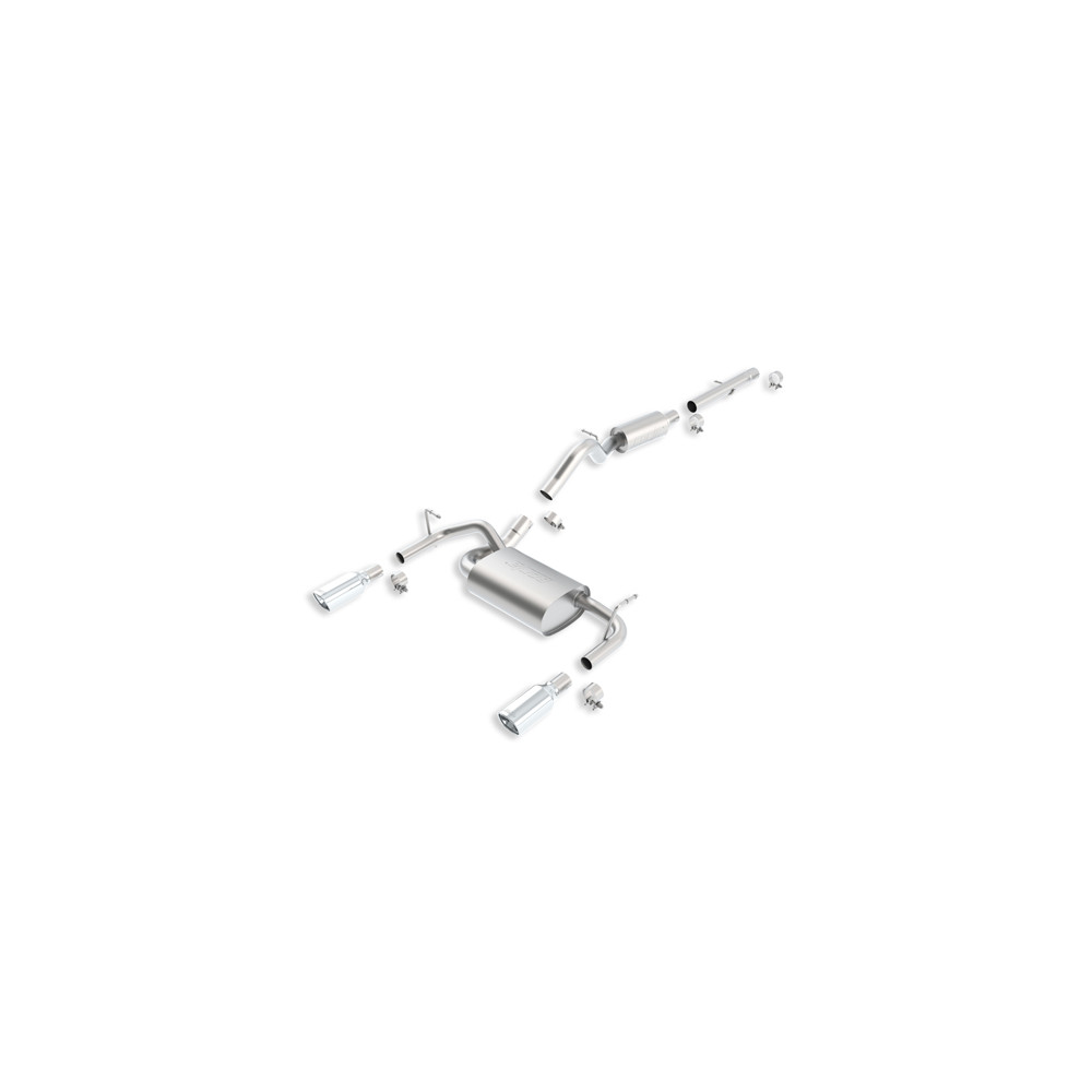 Ligne d'échappement Cat-Back Borla inox double sortie pour Jeep Wrangler JK 2 portes