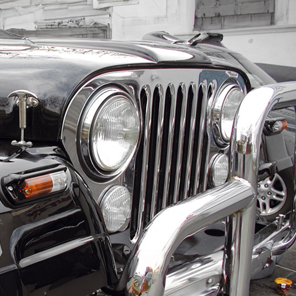 Grille avant en Acier inoxydable poli Jeep CJ