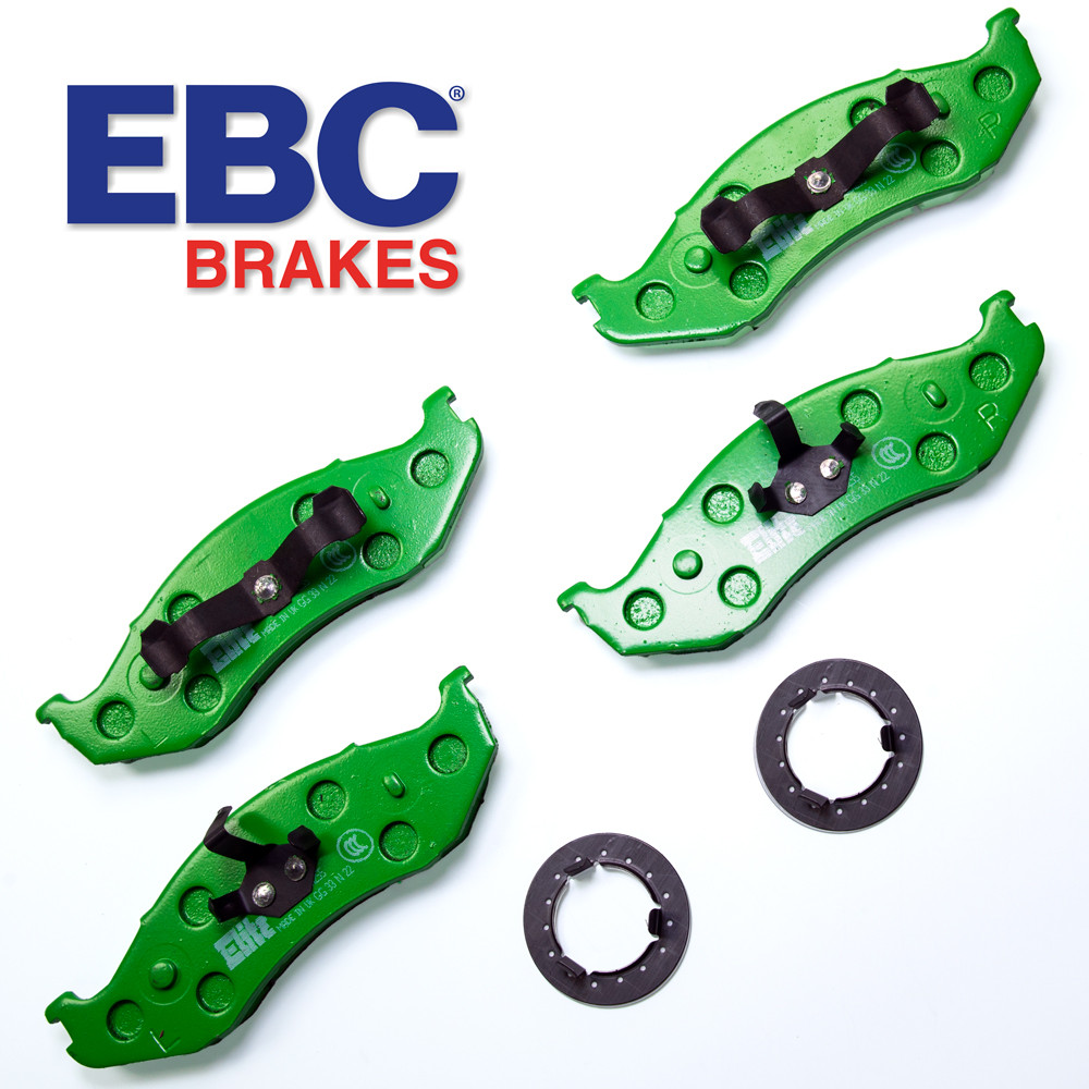 Jeu de plaquettes de frein EBC Greenstuff avec marque de contrôle E-11 essieu avant Wrangler YJ 90-95