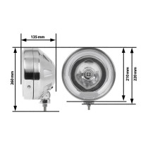 Phare de route Halogène 210 mm avec anneau led de position 24 Volts