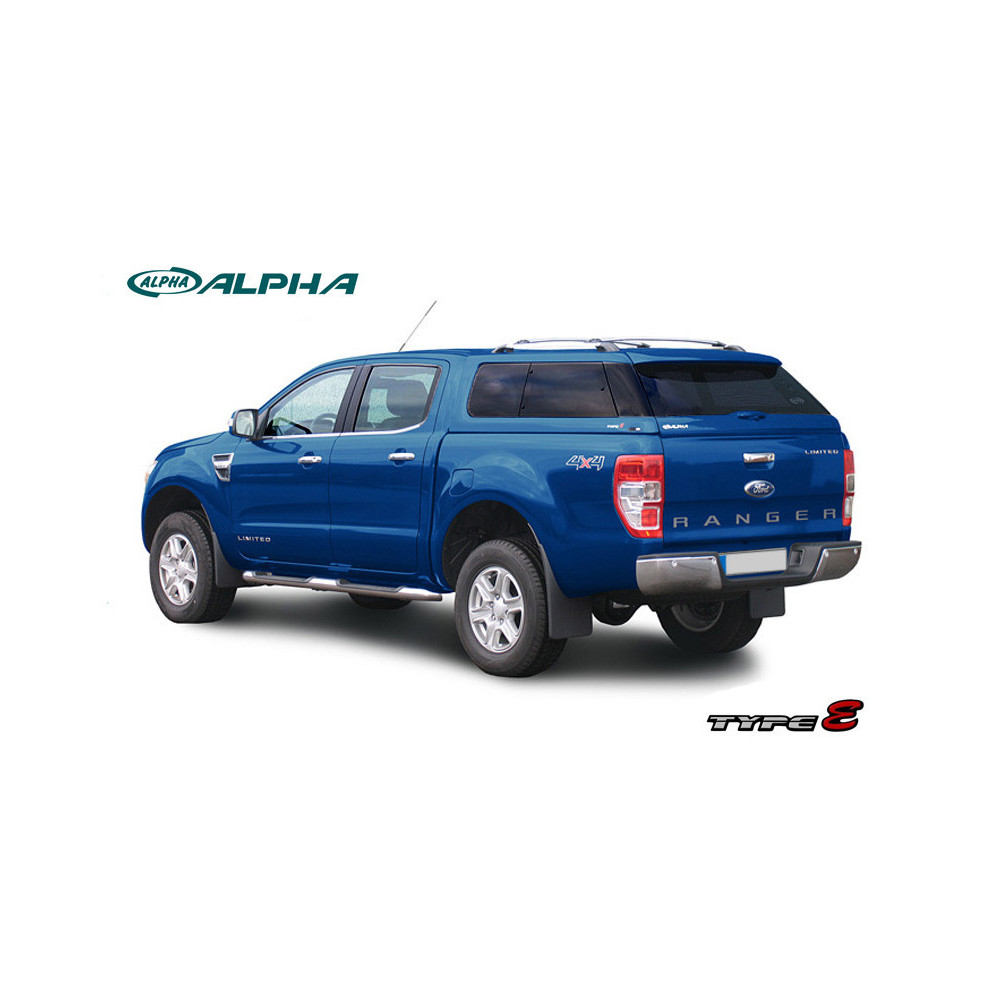 Hardtop Alpha Type E apprêté -vitres latérales pop out -Ford Ranger 2012-2022