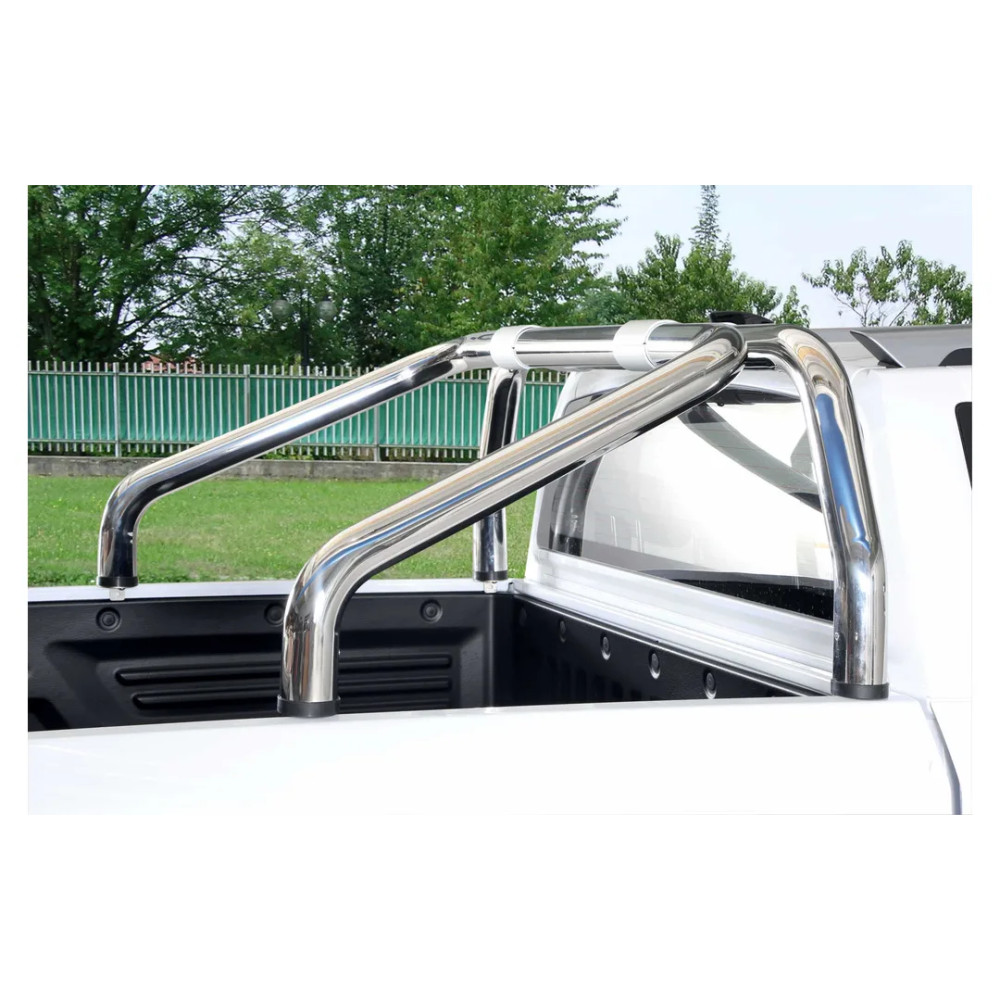 Arceau de benne (Roll bar) à deux pieds INOX Toyota Hilux  2005-2015 76 mm