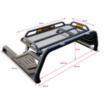 Arceau de sécurité Stealth noir avec panier à bagage Isuzu D-Max 2012-2019