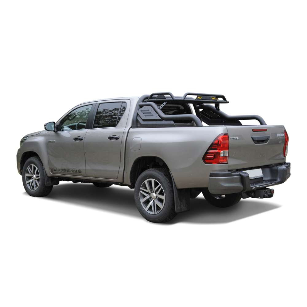 Arceau de sécurité Stealth noir avec panier à bagage Toyota Hilux 2015-