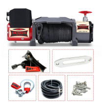 Treuil Dragon électrique 12V-24V Maverick 13000 lbs, 5.8T, avec câble synthétique 20m pour dépanneuses et véhicules municipaux