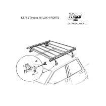 Jeu de 2 barres de toit Classiques en Acier pour Toyota Hilux 4 portes, toyota Runner 1989+