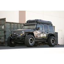 Pare chocs avant acier noir DV8 Offroad avec support treuil pour Jeep Wrangler JK / JL Gladiator JT