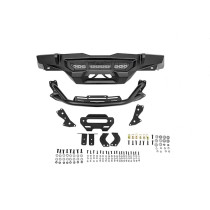 Pare chocs avant acier noir DV8 Offroad avec support treuil pour Jeep Wrangler JK / JL Gladiator JT