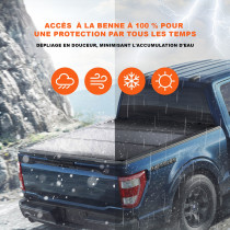 Couvre-benne pliable 3 volets avec LED pour Ford F-150 2015-2024