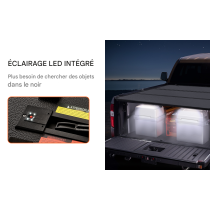 Couvre-benne pliable 3 volets avec LED pour Ford F-150 2015-2024