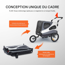 Remorque et Poussette de Vélo Chien et animaux Pliable