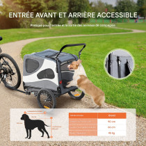 Remorque et Poussette de Vélo Chien et animaux Pliable