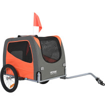 Remorque de Vélo Chien et animaux Pliable 30 Kg Orange/Gris