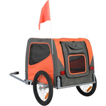 Remorque de Vélo Chien et animaux Pliable 30 Kg Orange/Gris