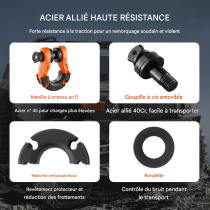 Kit de 2 Manille anneau D 19mm 30 Tonnes goupille à vis 22mm