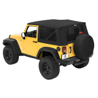 Capotage Bestop® ''Sailcloth RAT''  de remplacement avec fenêtres teintées Black Diamond Jeep Wrangler JK 2007-2018 2 portes