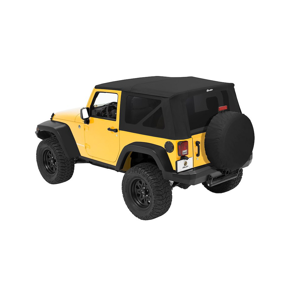 Capotage Bestop® ''Sailcloth RAT''  de remplacement avec fenêtres teintées Black Diamond Jeep Wrangler JK 2007-2018 2 portes