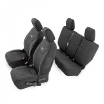 Housses de siège avant et arrière Neoprene black Rough Country Jeep Wrangler JK 4 Portes 13-18
